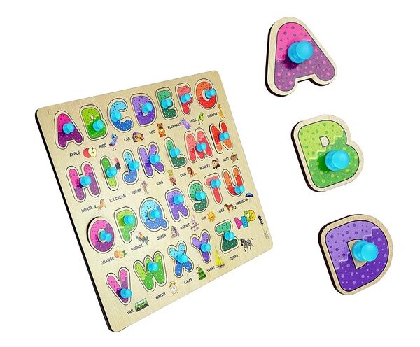 letter recognition wooden jigsaw puzzle