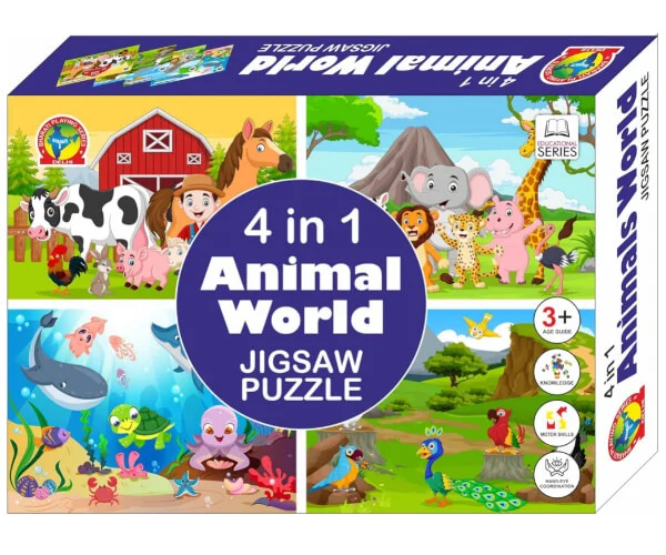 4 In 1 Animal World Jigsaw Puzzle_RC000157_1