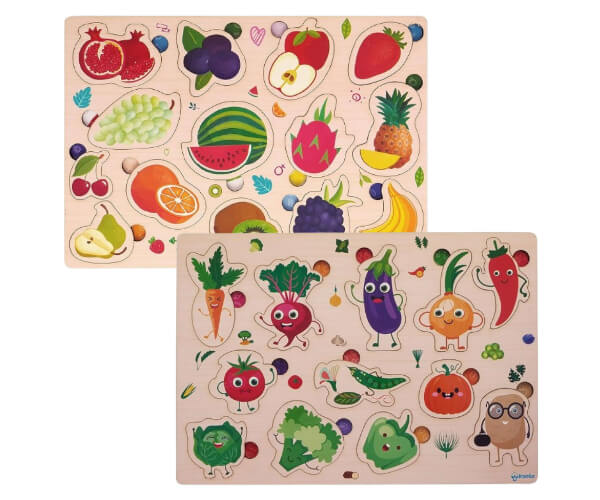 Fruits And Vegetables Wooden Jigsaw Puzzle Kit_RC000183_1