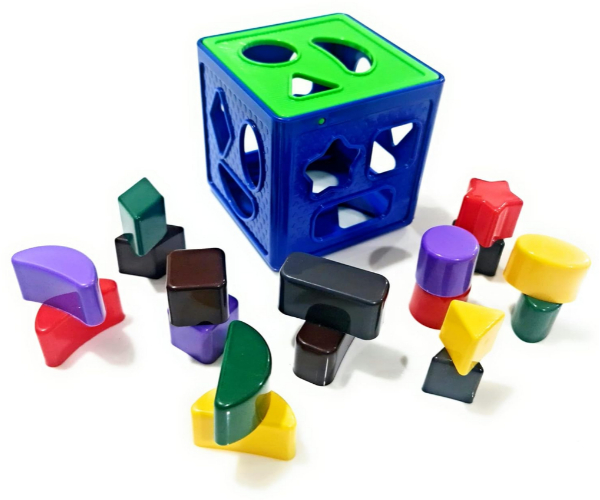 Shape Sorting Cube with 18 Shapes and Different Colors_1