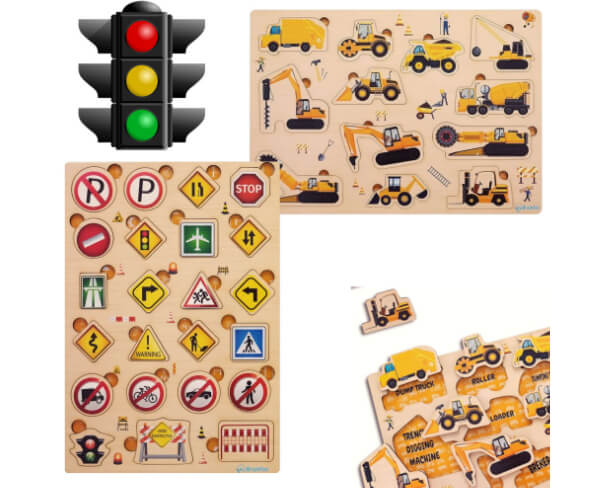Vehicle And Traffic Sign Wooden Jigsaw Puzzle Kit_RC000182_1