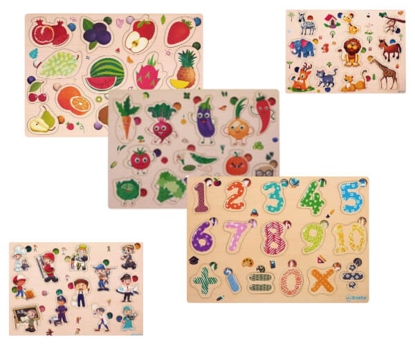 Wooden Jigsaw Puzzle Combo Kit [Pack Of 5]