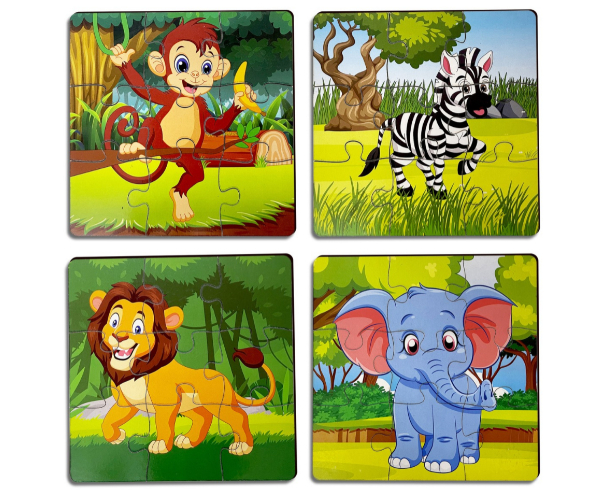 4 In 1 Animal Theme Wooden Jigsaw Puzzle_ RC000023_1